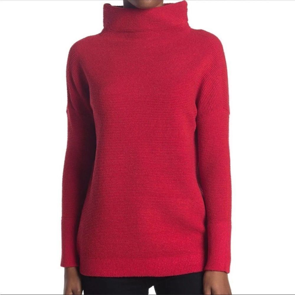 NWOT RDI Cozy Mock Neck Dolman Pullover Red Chunky Knit Sweater
